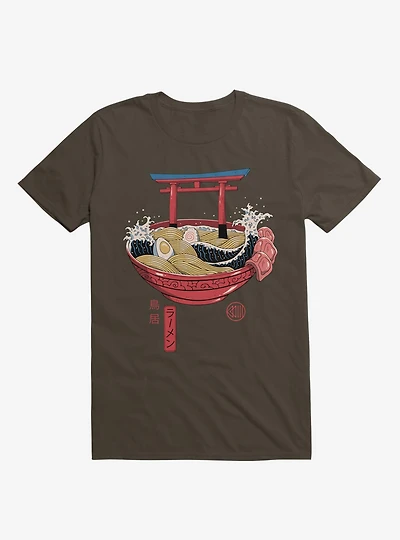 Sacred Ramen Ocean Brown T-Shirt