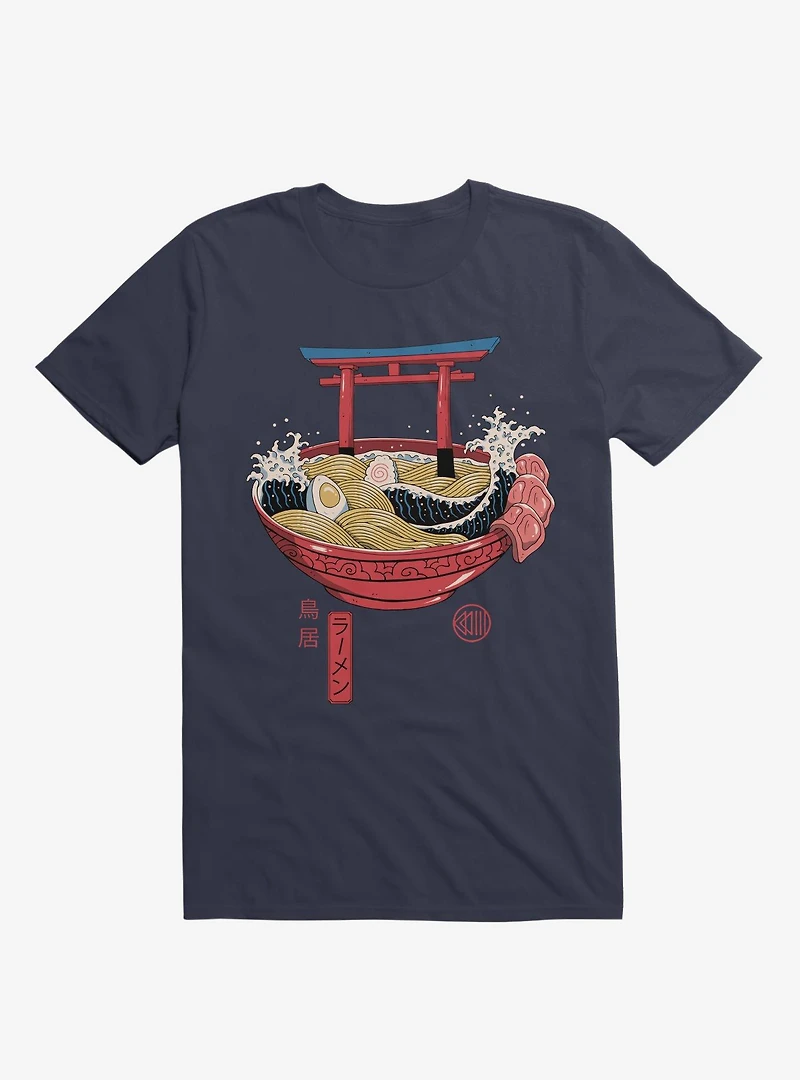 Sacred Ramen Ocean Navy Blue T-Shirt