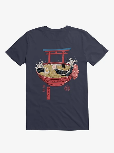 Sacred Ramen Ocean Navy Blue T-Shirt