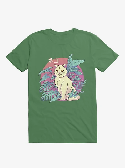 Leaves Vapor Cat Kelly Green T-Shirt