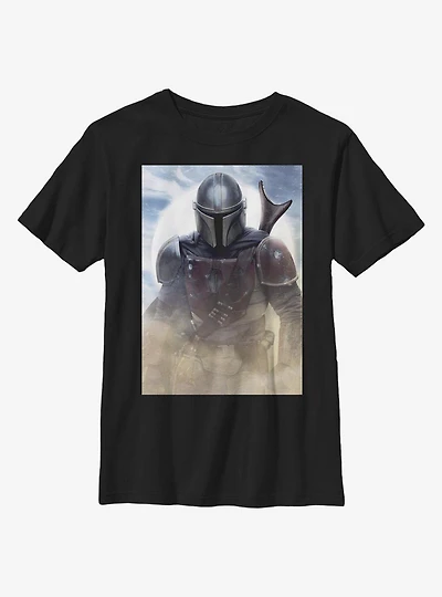 Star Wars The Mandalorian Warrior Poster Youth T-Shirt