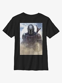 Star Wars The Mandalorian Warrior Poster Youth T-Shirt