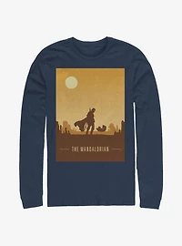 Star Wars The Mandalorian Mando And Child Poster Long-Sleeve T-Shirt