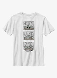 Star Wars The Mandalorian Child Comic Panel Youth T-Shirt