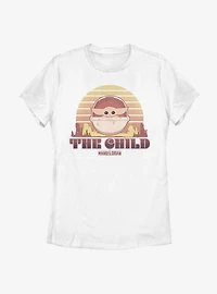 Star Wars The Mandalorian Sunset Child Womens T-Shirt