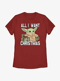 Star Wars The Mandalorian Christmas Baby V2 Womens T-Shirt