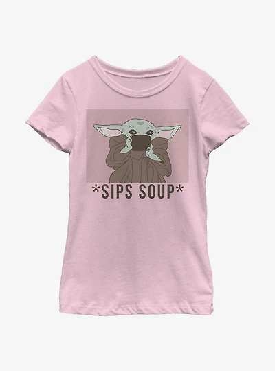 Star Wars The Mandalorian Sips Tea Youth Girls T-Shirt