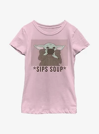Star Wars The Mandalorian Sips Tea Youth Girls T-Shirt