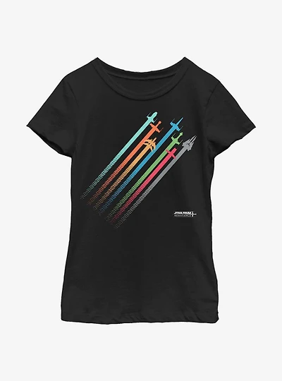 Star Wars Plane Lines Youth Girls T-Shirt
