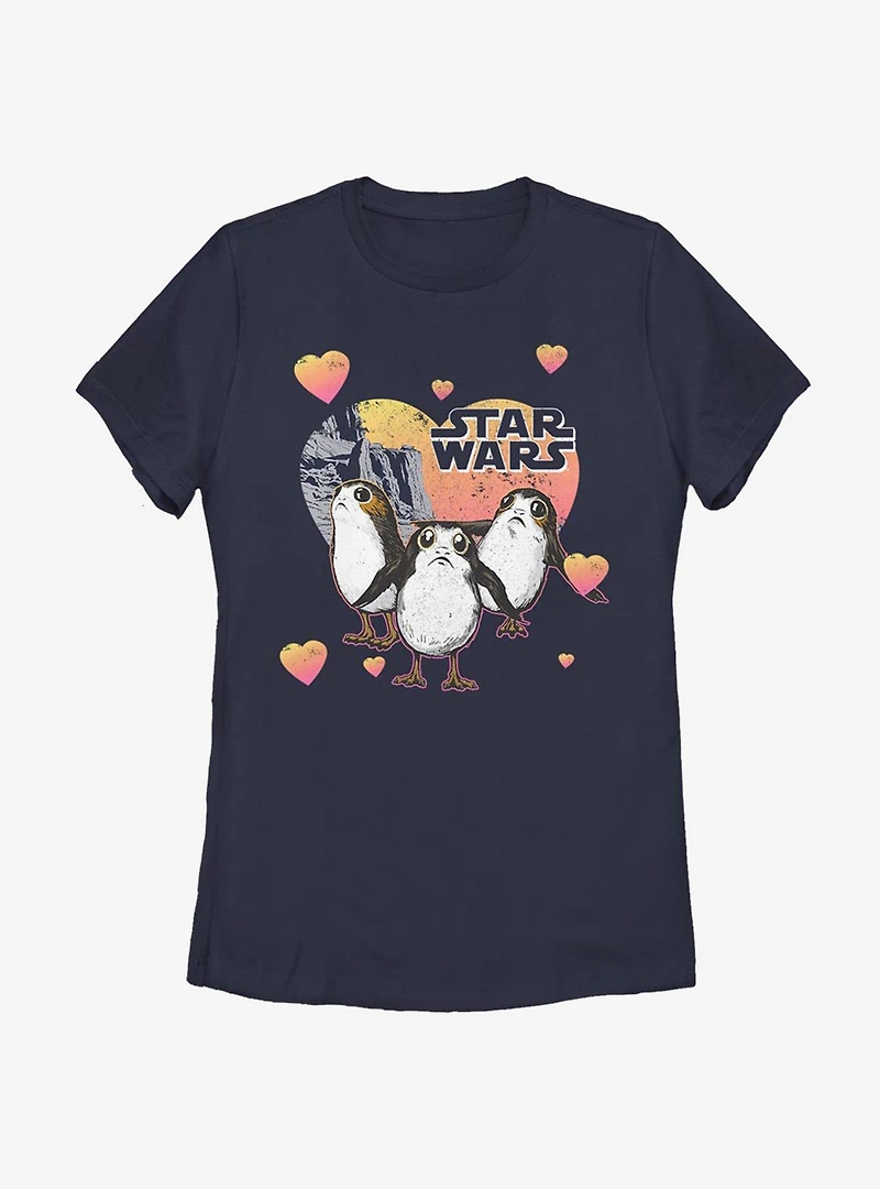 Star Wars Episode VIII: The Last Jedi Porg Hearts Womens T-Shirt