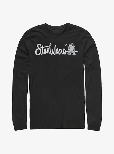 Star Wars Cursive R2-D2 Long-Sleeve T-Shirt