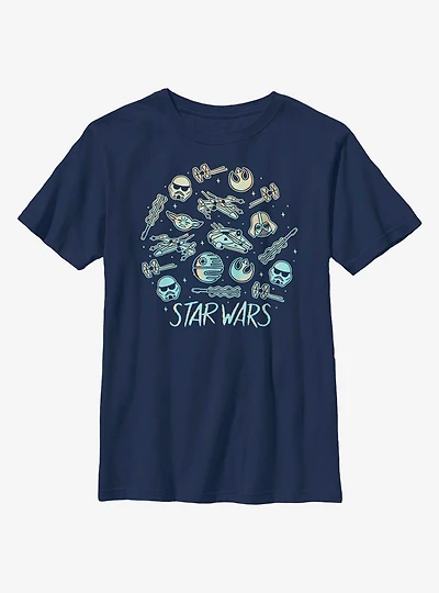 Star Wars Doodle Circle Youth T-Shirt