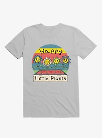 Happy Little Plants Ice Grey T-Shirt