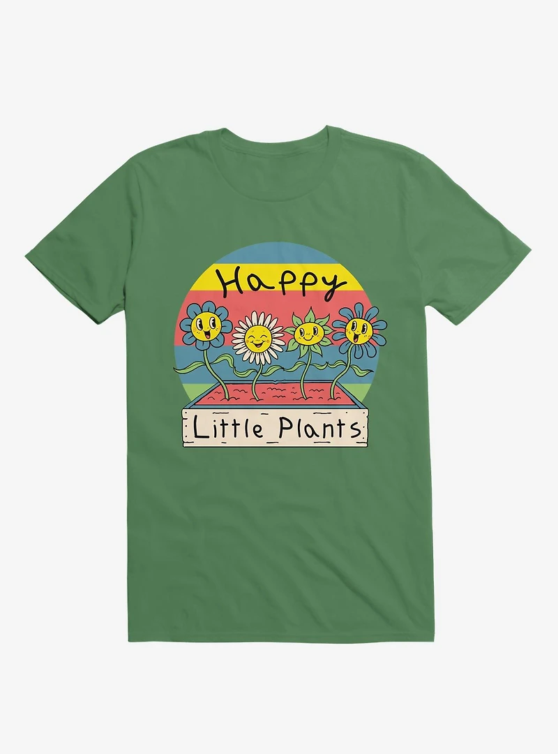 Happy Little Plants Kelly Green T-Shirt
