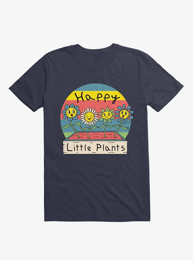 Happy Little Plants Navy Blue T-Shirt