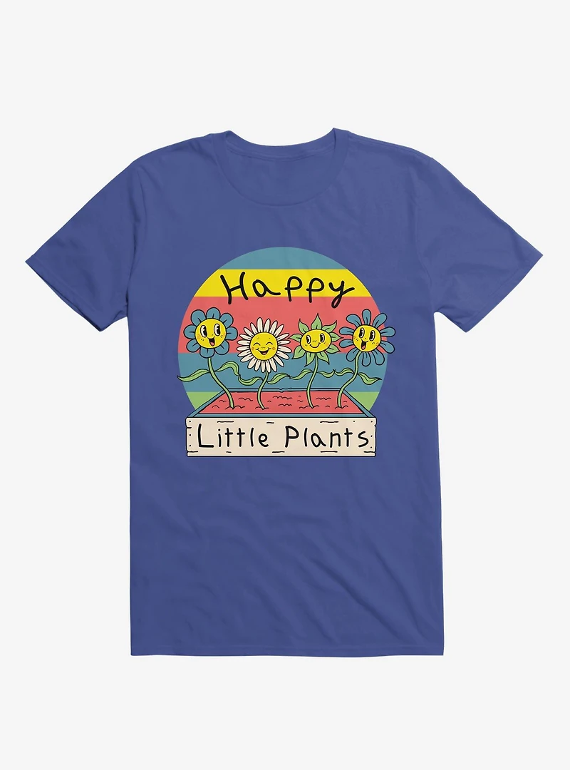 Happy Little Plants Royal Blue T-Shirt