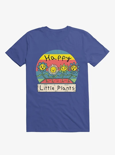 Happy Little Plants Royal Blue T-Shirt