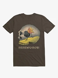 Memento Mori Flower Skull Brown T-Shirt