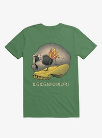 Memento Mori Flower Skull Kelly Green T-Shirt
