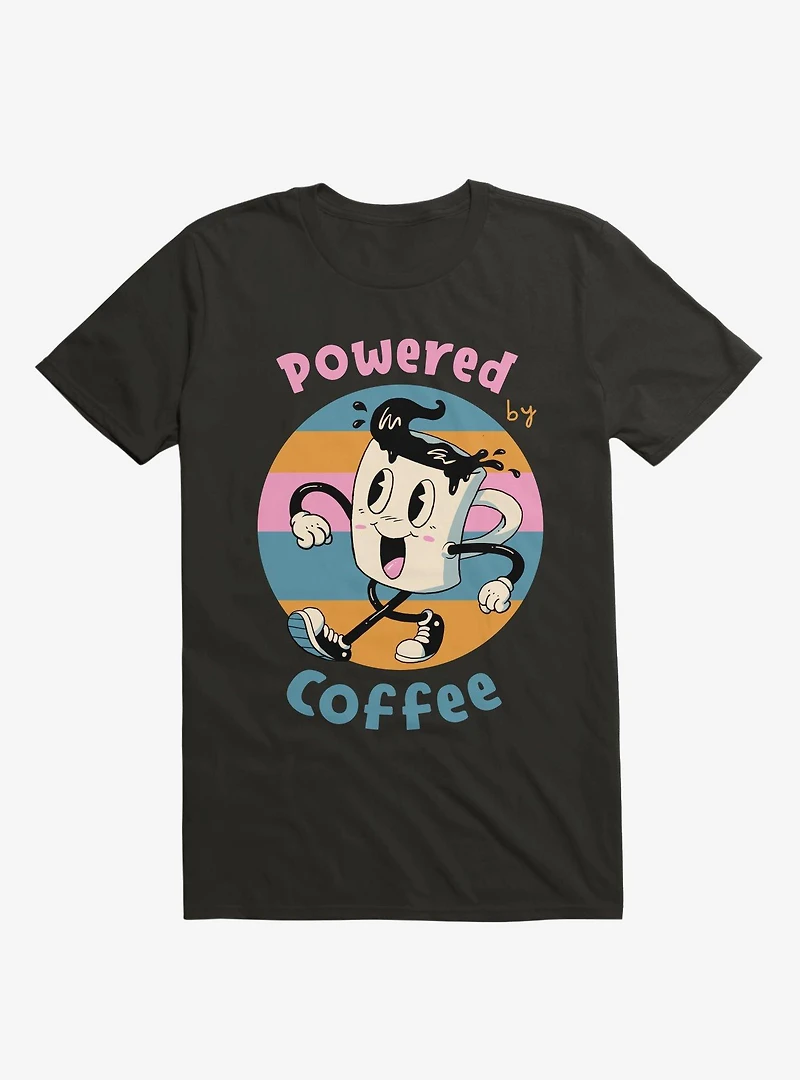 Powered By Coffee Black T-Shirt