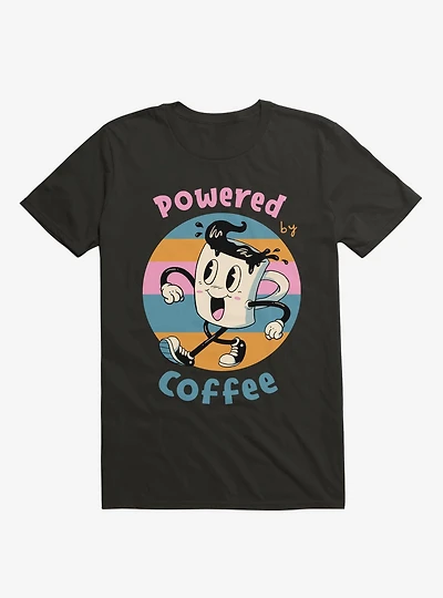 Powered By Coffee Black T-Shirt