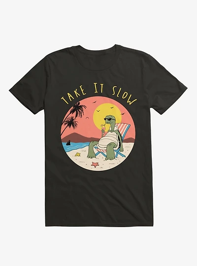 Take It Slow! Turtle Beach Black T-Shirt