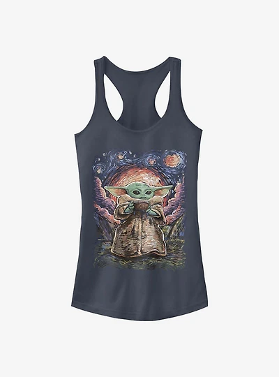 Star Wars The Mandalorian The Child Sipping Night Sky Girls Tank