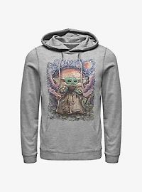 Star Wars The Mandalorian Child Sipping Night Sky Hoodie