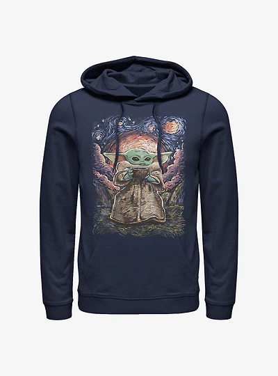 Star Wars The Mandalorian Child Sipping Night Sky Hoodie