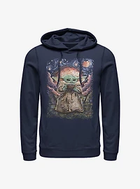 Star Wars The Mandalorian Child Sipping Night Sky Hoodie