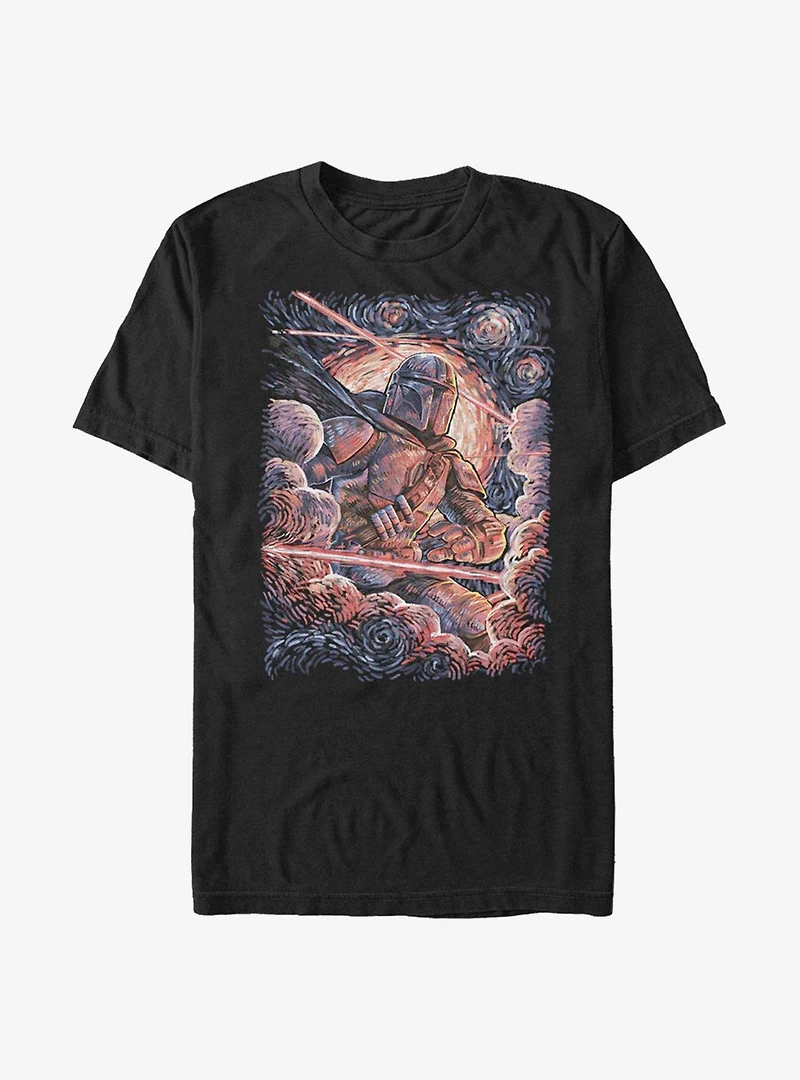 Star Wars The Mandalorian Mando Painted Stars T-Shirt