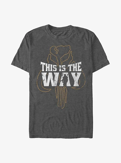 Star Wars The Mandalorian This Is Way Iron Heart Outline T-Shirt