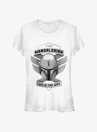 Star Wars The Mandalorian Mando Helmet Way Emblem Girls T-Shirt