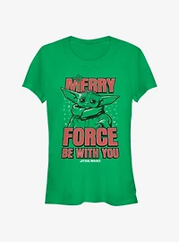 Star Wars The Mandalorian Child Merry Force Girls T-Shirt