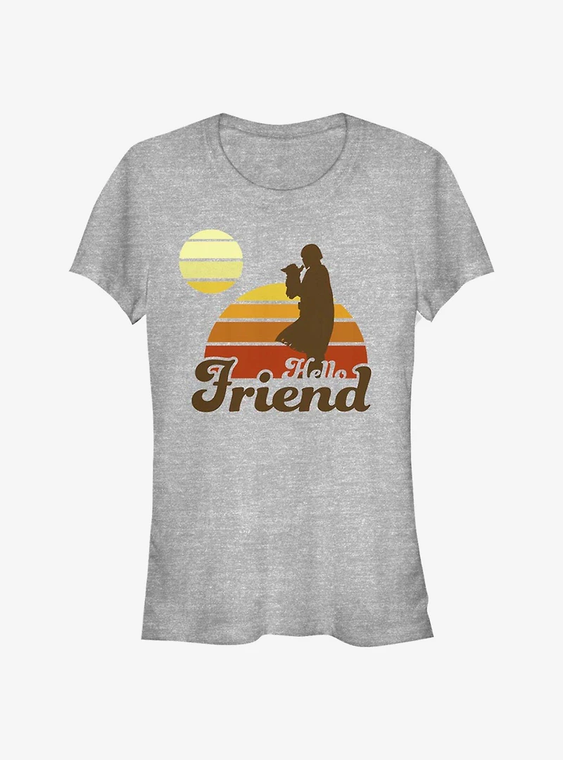 Star Wars The Mandalorian Mando Retro Sunset Girls T-Shirt