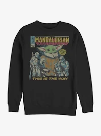 Star Wars The Mandalorian Child Comic Poster Crew Sweatshirt