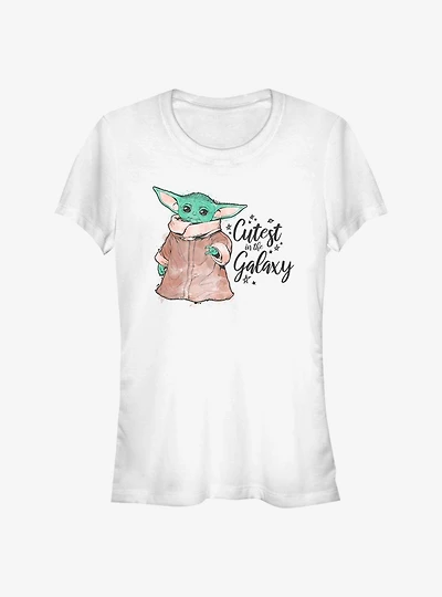 Star Wars The Mandalorian Child Watercolor Girls T-Shirt
