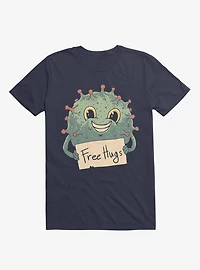 Free Virus Hugs Navy Blue T-Shirt