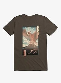 Irradiated Kaiju Ukiyo-E Brown T-Shirt