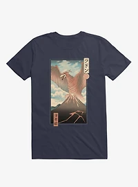 Irradiated Kaiju Ukiyo-E Navy Blue T-Shirt