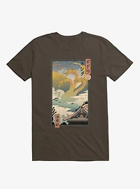 Monster Zero Ukiyo-E Brown T-Shirt