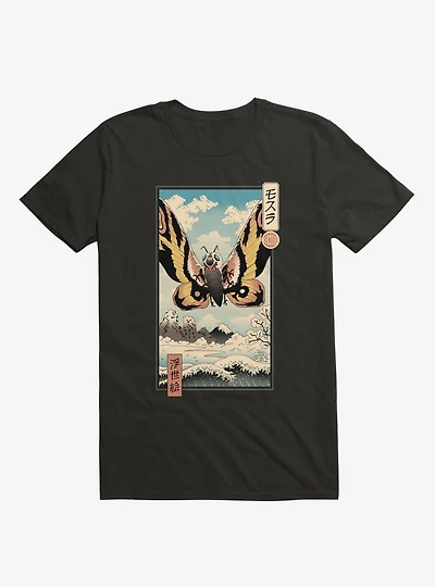 Ancient Moth Ukiyo-E Black T-Shirt