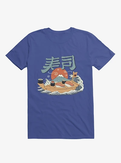 Sushi Pop Boat Royal Blue T-Shirt