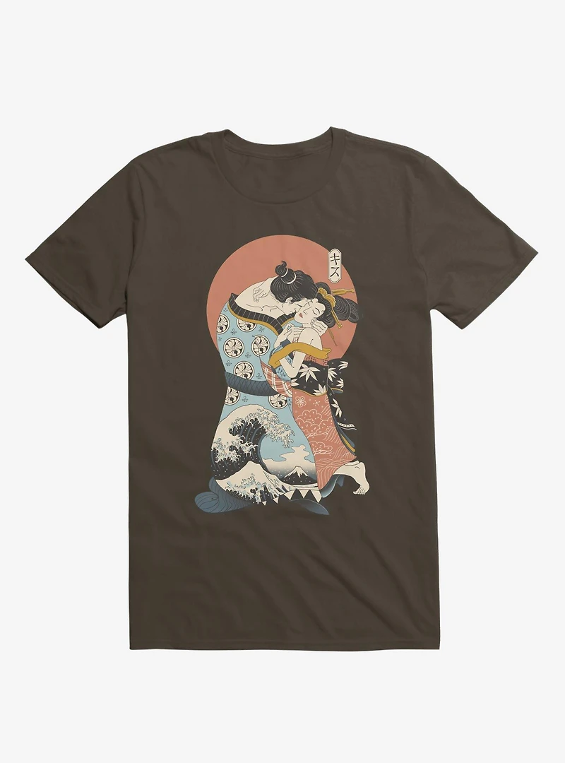 The Kiss Ukiyo-E Brown T-Shirt