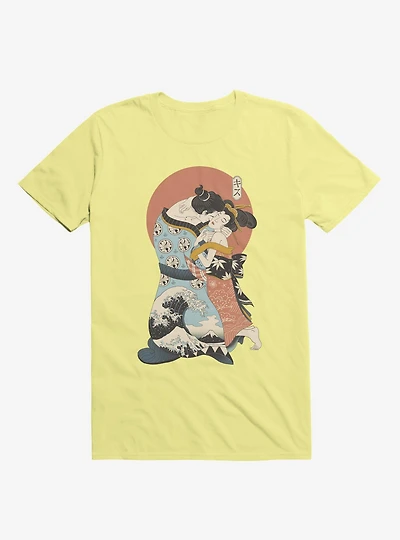 The Kiss Ukiyo-E Corn Silk Yellow T-Shirt