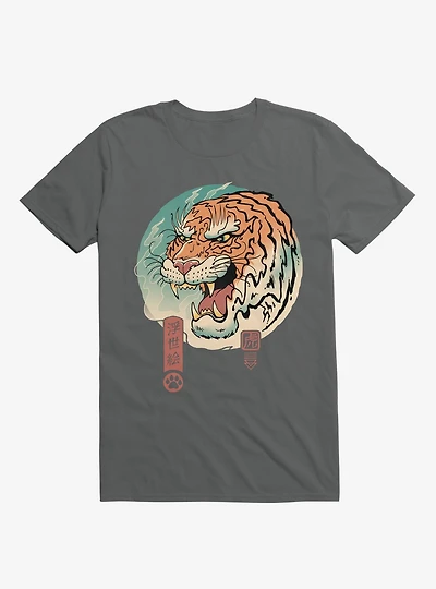 Tiger Ukiyo-E Charcoal Grey T-Shirt