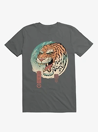 Tiger Ukiyo-E Charcoal Grey T-Shirt