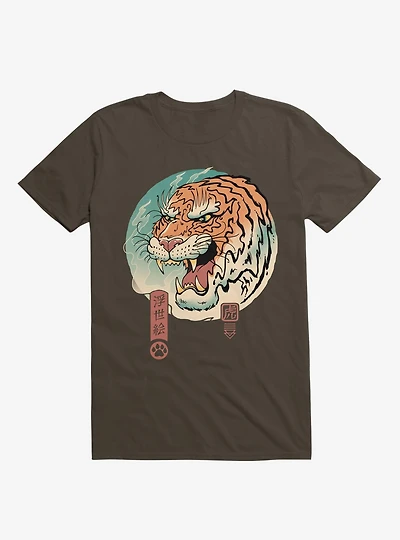 Tiger Ukiyo-E Brown T-Shirt
