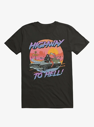 Highway To Hell Grim Reaper And Friends Black T-Shirt