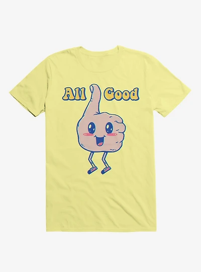 It's All Good Thumbs Up Corn Silk Yellow T-Shirt